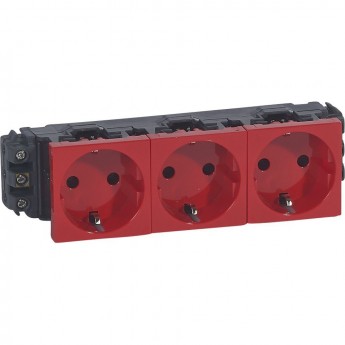 Розетка LEGRAND 3 х 2К+3 Программа Mosaic для монтажа на кабель-каналах с винтовыми зажимами красный Розетка LEGRAND 3 х 2К+3 Программа Mosaic для монтажа на кабель-каналах с винтовыми зажимами красный