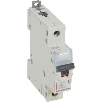 Автоматический выключатель LEGRAND DX³-E 6000 6 кА тип C 1П 230/400 В 20А 1 модуль белый Автоматический выключатель LEGRAND DX³-E 6000 6 кА тип C 1П 230/400 В 20А 1 модуль белый