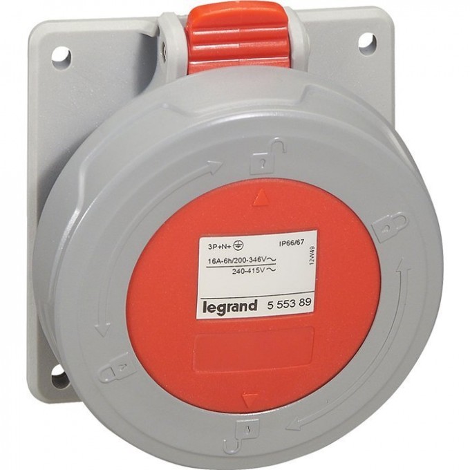 Встраиваемая розетка LEGRAND P17 Tempra Pro IP 66/67 380/415 В 32 A 3К+Н+З 555489
