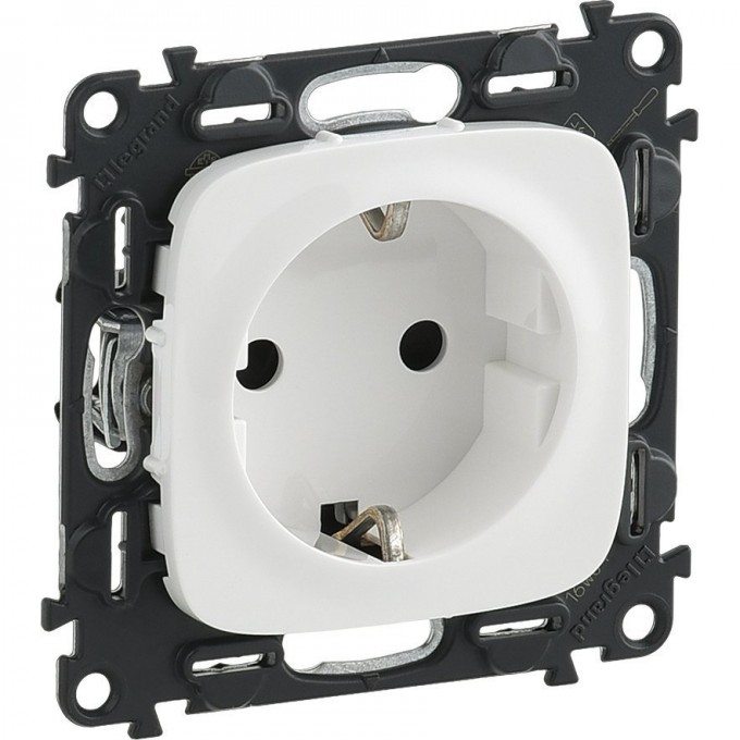 Силовая розетка LEGRAND Valena ALLURE 2К+З 16А 250В винтовые зажимы белый 753725