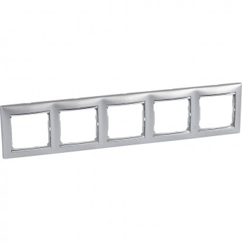 Рамка LEGRAND Valena 5 постов алюминий/серебряный штрих