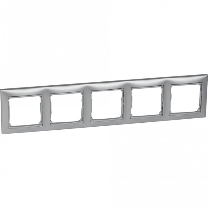 Рамка LEGRAND Valena 5 постов горизонтальный монтаж алюминий 770155
