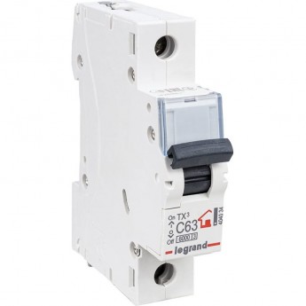 Автоматический выключатель LEGRAND TX³ 6000 6 кА тип C 1П 230/400 В 63А 1 модуль белый