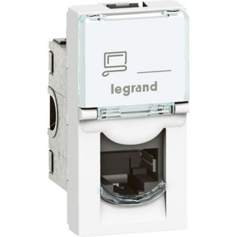 Розетка LEGRAND Mosaic RJ45 FTP кат.6, 1 модуль, алюминий